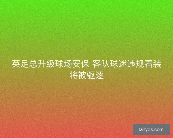英足总升级球场安保 客队球迷违规着装将被驱逐